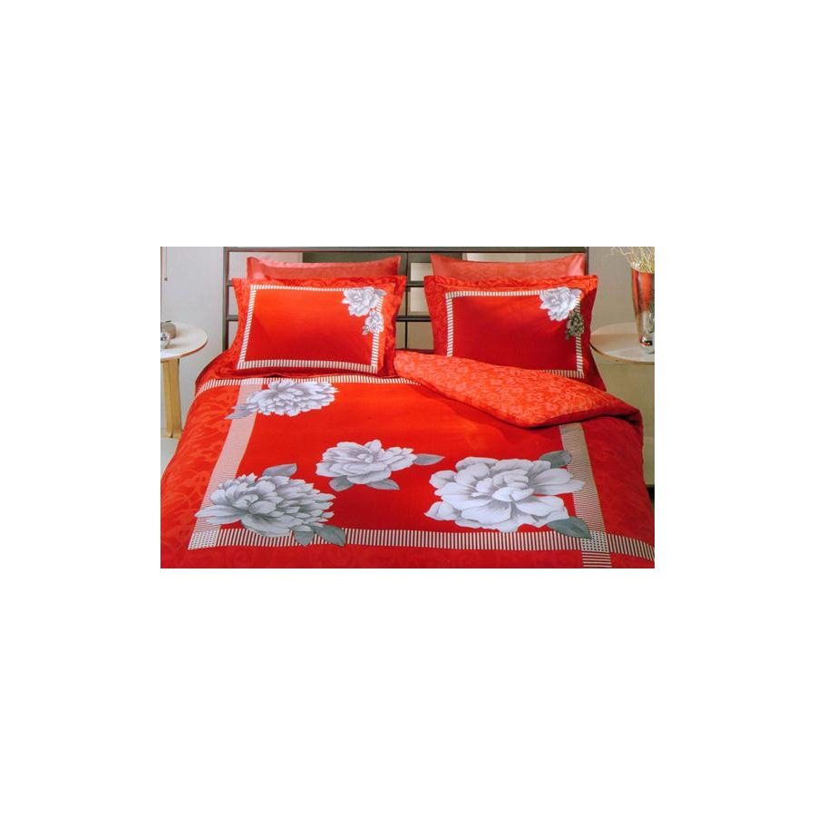 

Постельное белье Tac сатин - Dalia kirmizi красный Евро