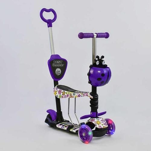 

Самокат-Беговел трехколесный 97240 Best Scooter, АБСТРАКЦИЯ 5в1 PU святящиеся колеса Ф