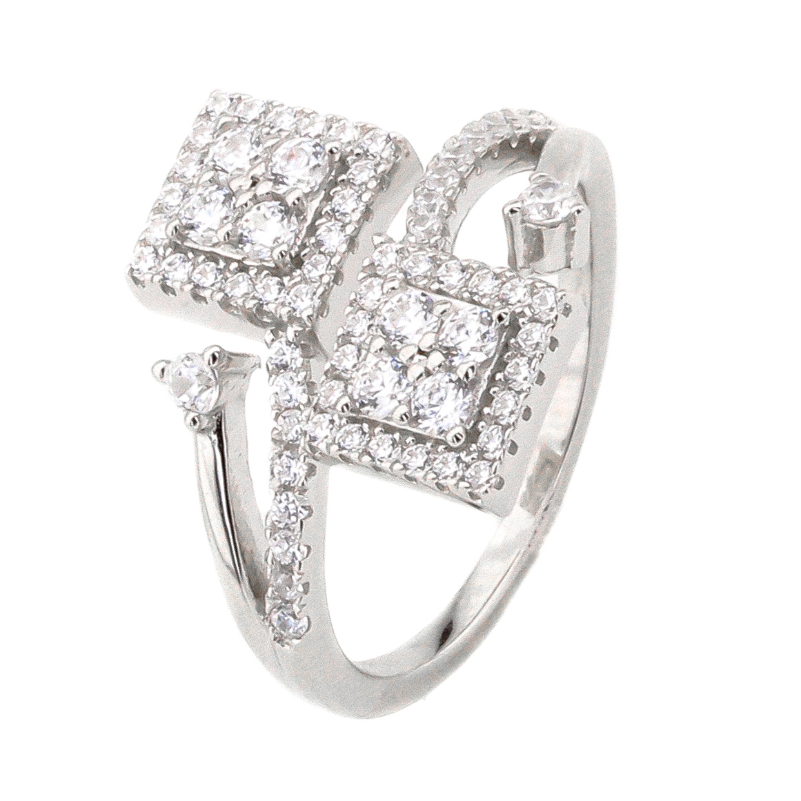 

Серебряное кольцо с фианитами K11714 Диамант, 16,5 размер