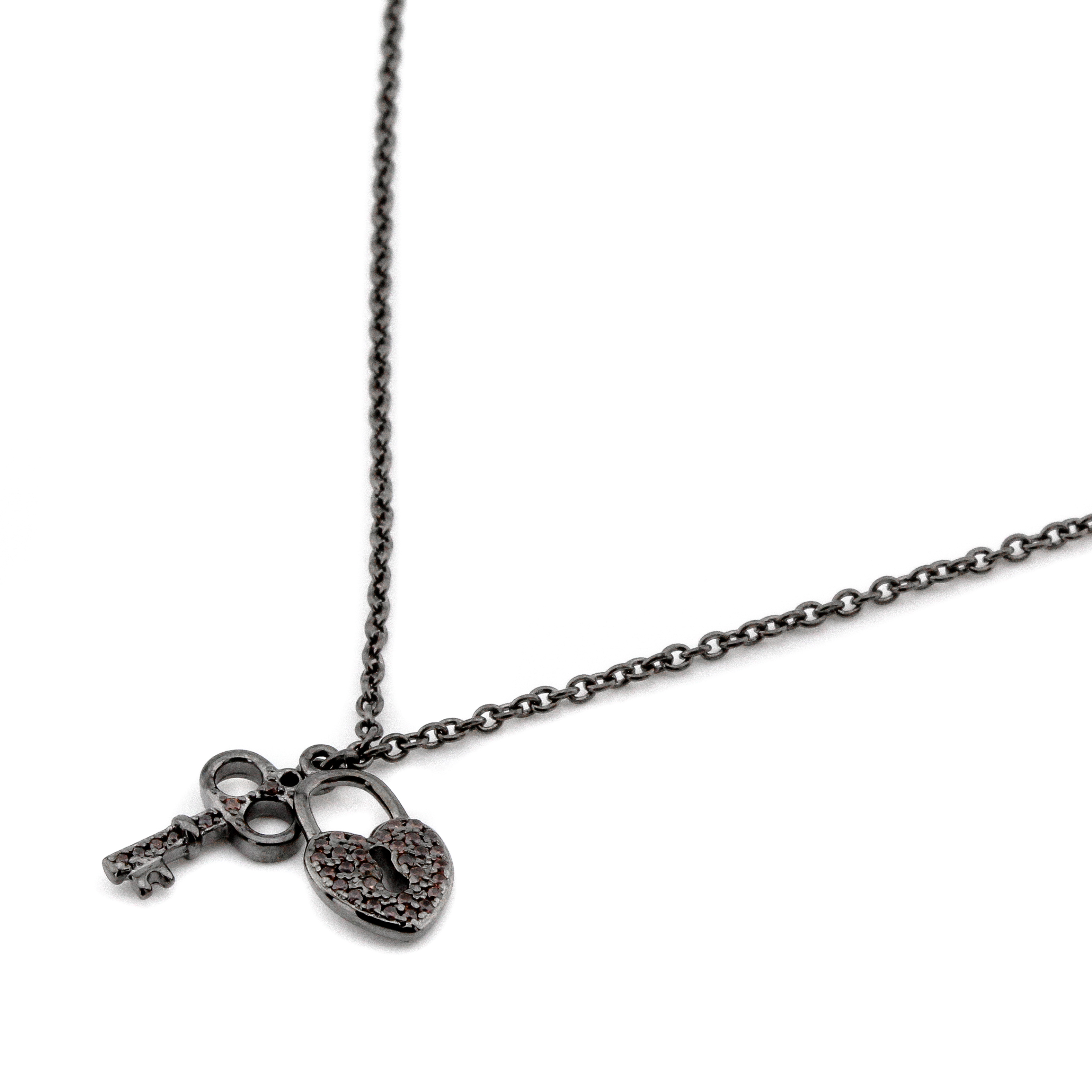

Серебряное колье "Ключик и сердечко" KO14179 Диамант