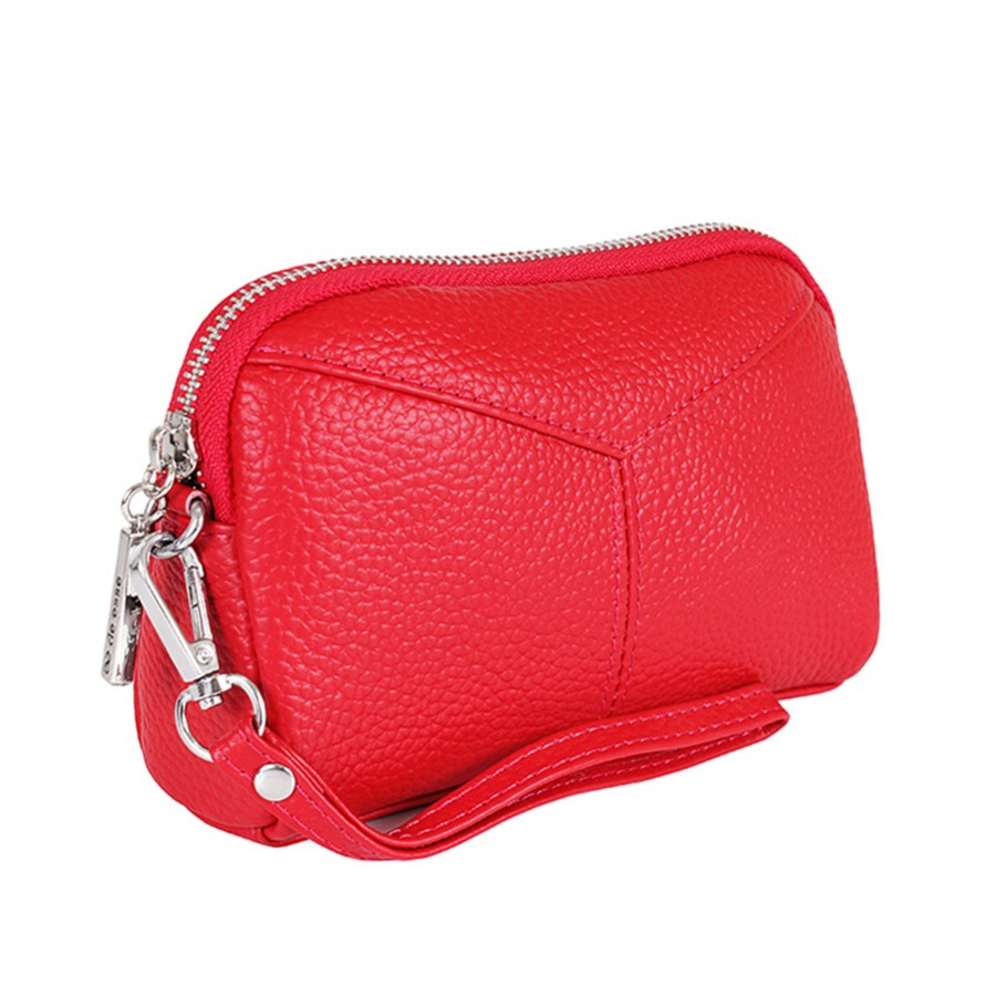 

Женская кожаная косметичка de esse Красная L88238-202