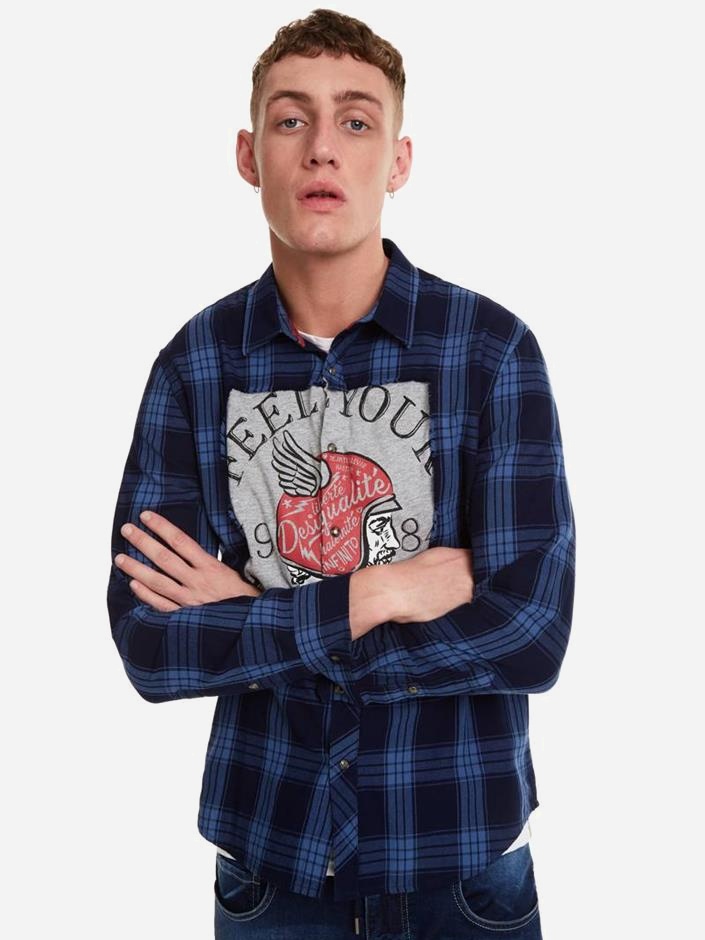 

Рубашка Desigual 19SMCWX2-5095 XXL Синяя с принтом