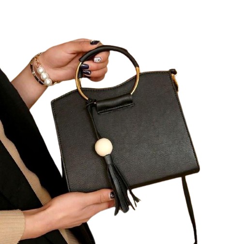 

Классическая стильная сумка с брелком Aliri-00815 черная