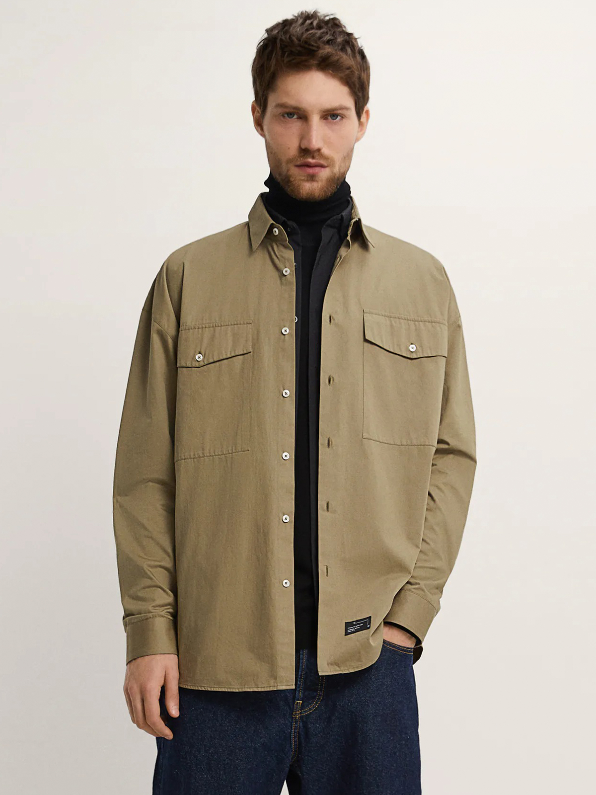 

Рубашка Zara 6608-405-505 - Хаки, Рубашка Zara 6608-405-505 S-M Хаки