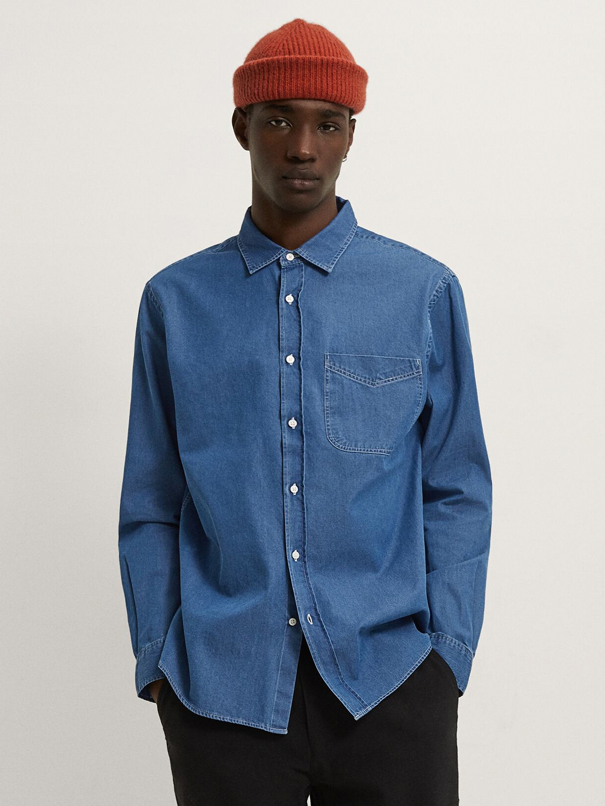 

Рубашка джинсовая Zara 7545-416-405  Синяя, Рубашка джинсовая Zara 7545-416-405 L Синяя