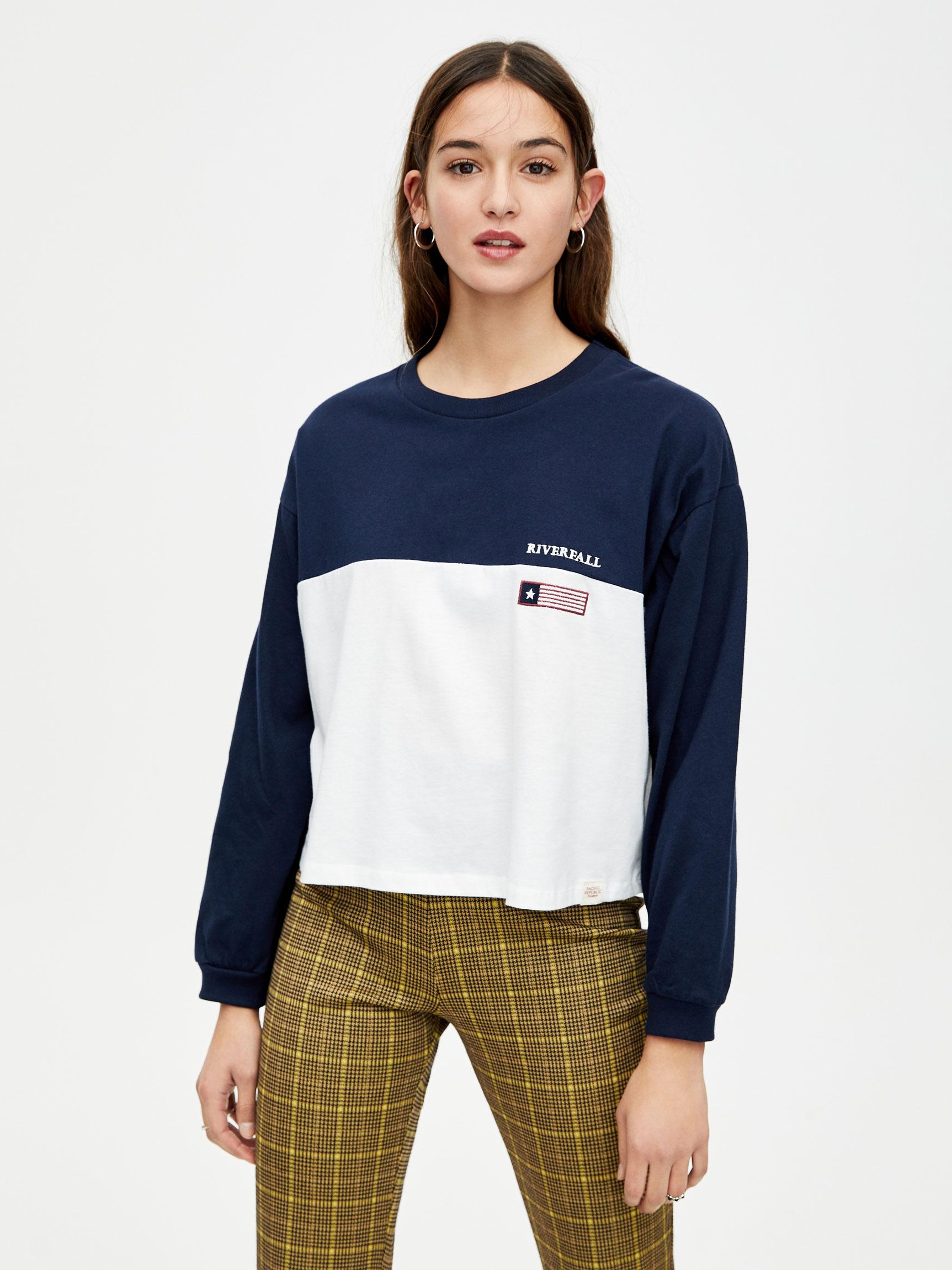 

Свитшот Pull & Bear XAZ303534HIYE  Темно-синий с белым, Свитшот Pull & Bear XAZ303534HIYE XS Темно-синий с белым