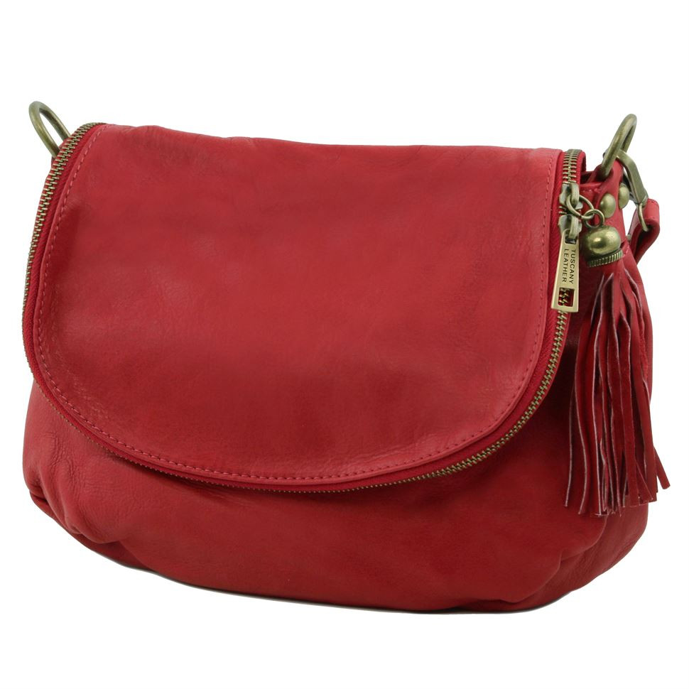 

Женская кожаная сумка на плечо Tuscany Leather Bag TL141223 (Red – красный)
