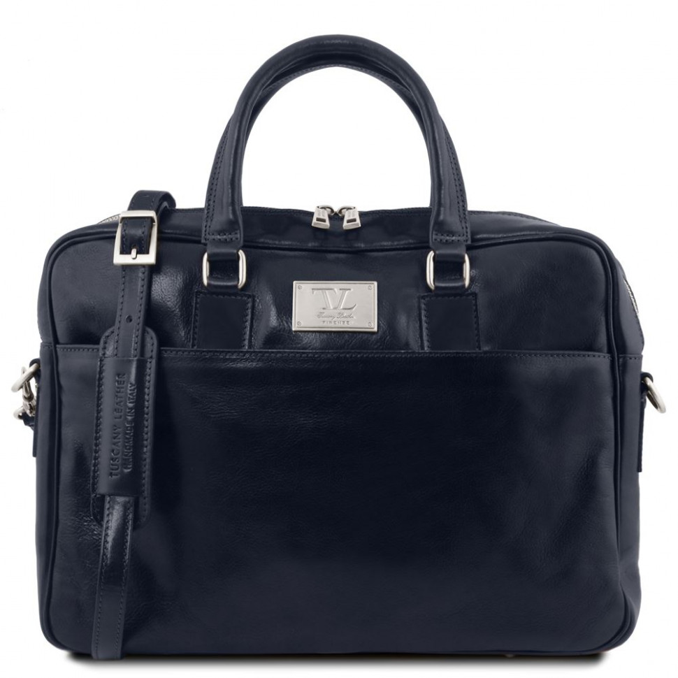 

Кожаная сумка портфель Tuscany Leather Urbino TL141241 (Blue-синий)