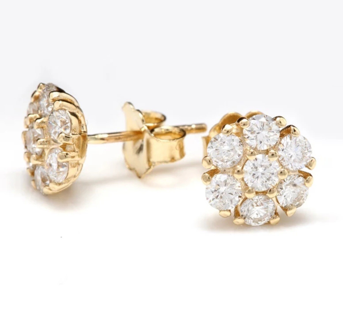 

Серьги гвоздики Xuping Jewelry камешки 8шт диаметр 8 мм золотистые