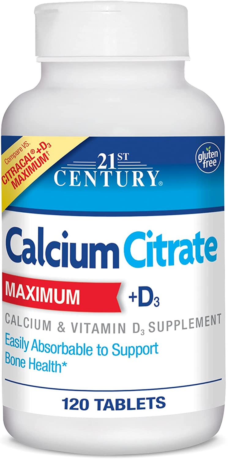 

21st Century Calcium Citrate + D3 Maximum 120 таблеток (4384304121)