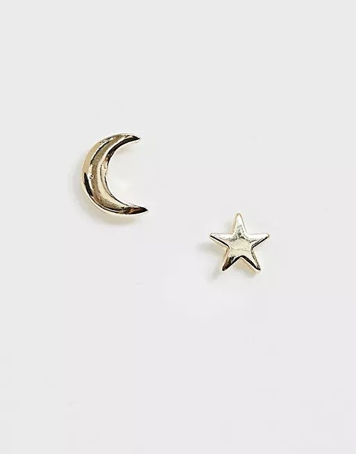 

Сережки Pieces гвоздики місяць-зірка А24 золотисті (P-6910806231320)