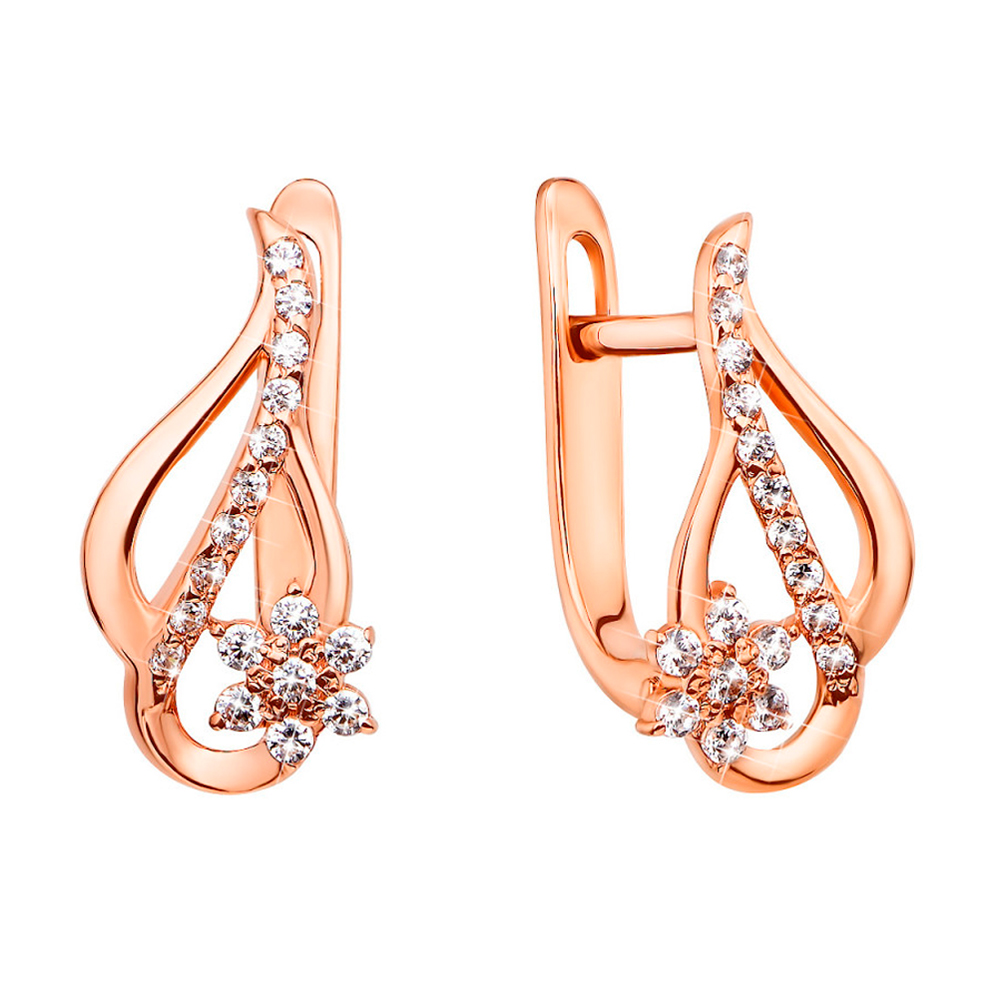 

Серьгииз красного золота с фианитами 000126148