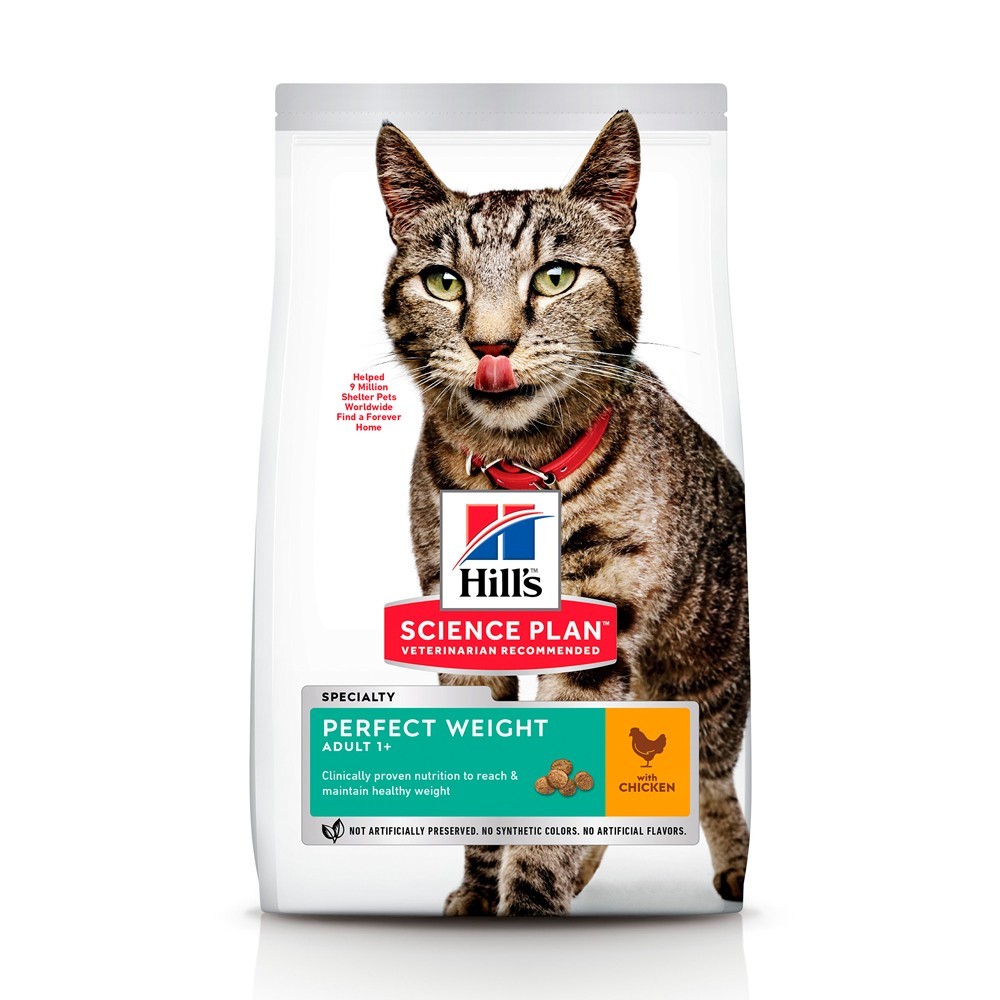 

Сухой корм для кошек склонных к ожирению Hill's Science Plan Feline Adult Perfect Weight с курицей - 1,5 кг (604085) (52742367309)