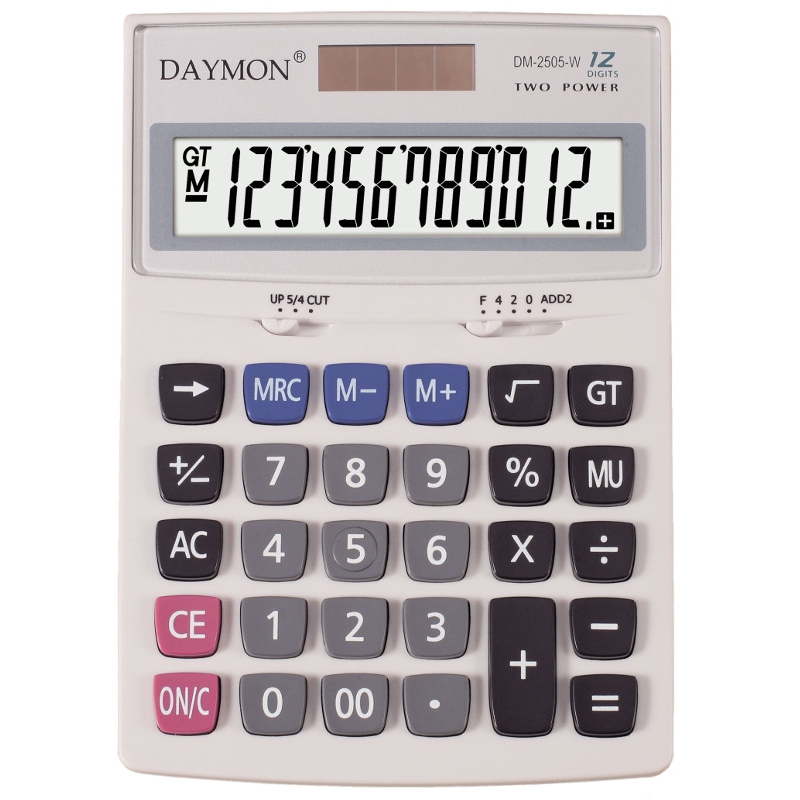 

Калькулятор бухгалтерский Daymon 173х126х26 мм 12 разрядный (DM-2505W)