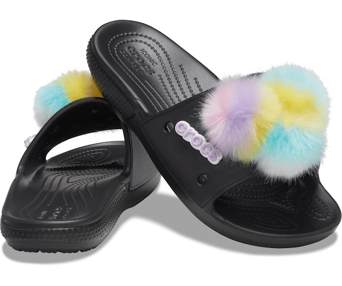 

Шлепки Crocs Classic Fur Sure, W8, черные, 38-39