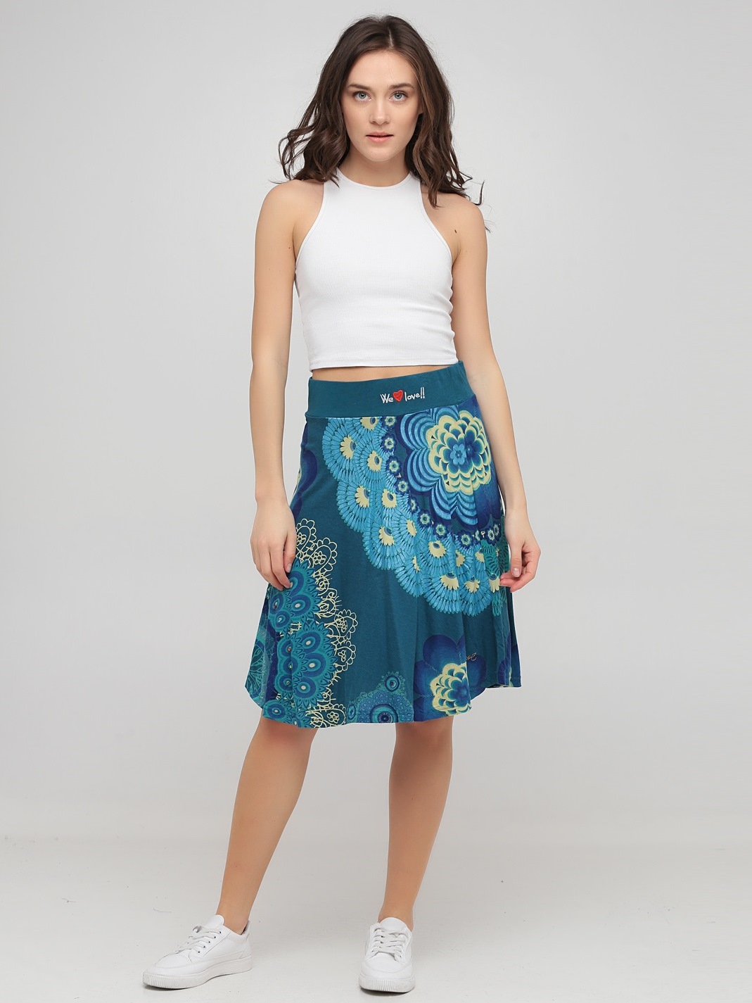 

Кэжуал с рисунком юбка Desigual 49f2706  Бирюзовый, Кэжуал с рисунком юбка Desigual 49f2706 M Бирюзовый