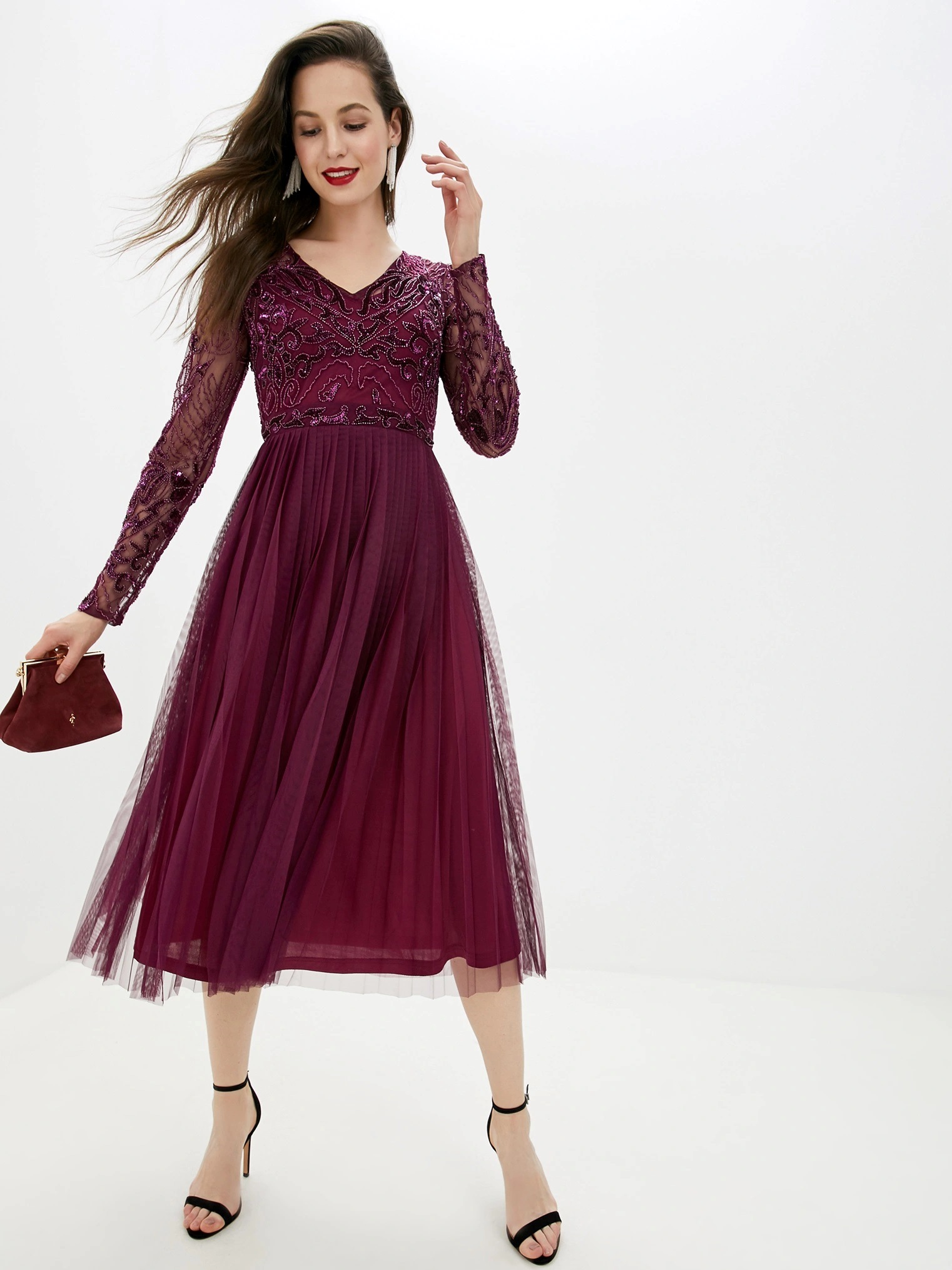

Платье Frock & Frill 221121/10  Бордовый, Платье Frock & Frill 221121/10 M Бордовый