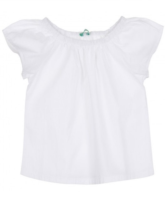 

Блуза из хлопка с короткими рукавами Benetton 5EW75QFR0 90 cm (8819690cm) Белый