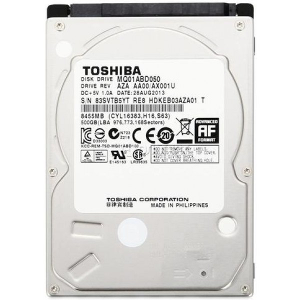 

Жесткий диск Toshiba 500GB 5400rpm 8MB MQ01ABD050V 2.5 SATA