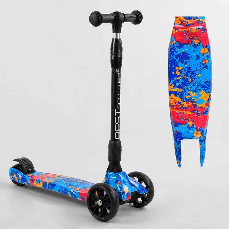 

Детский самокат трехколесный от 2,5 - 3 лет Best Scooter 82-961 MAXI складной алюминиевый руль, 3 колеса PU со светом, переднее 130х35 мм, заднее 80х45 мм