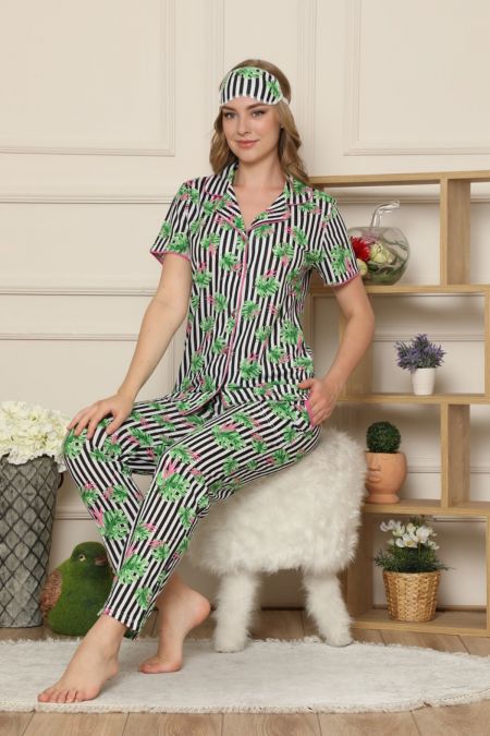 

Жіноча піжама з коротким рукавом Pijamaevi 1762-1 чорна, Жіноча піжама з коротким рукавом Pijamaevi 1762-1 чорна S