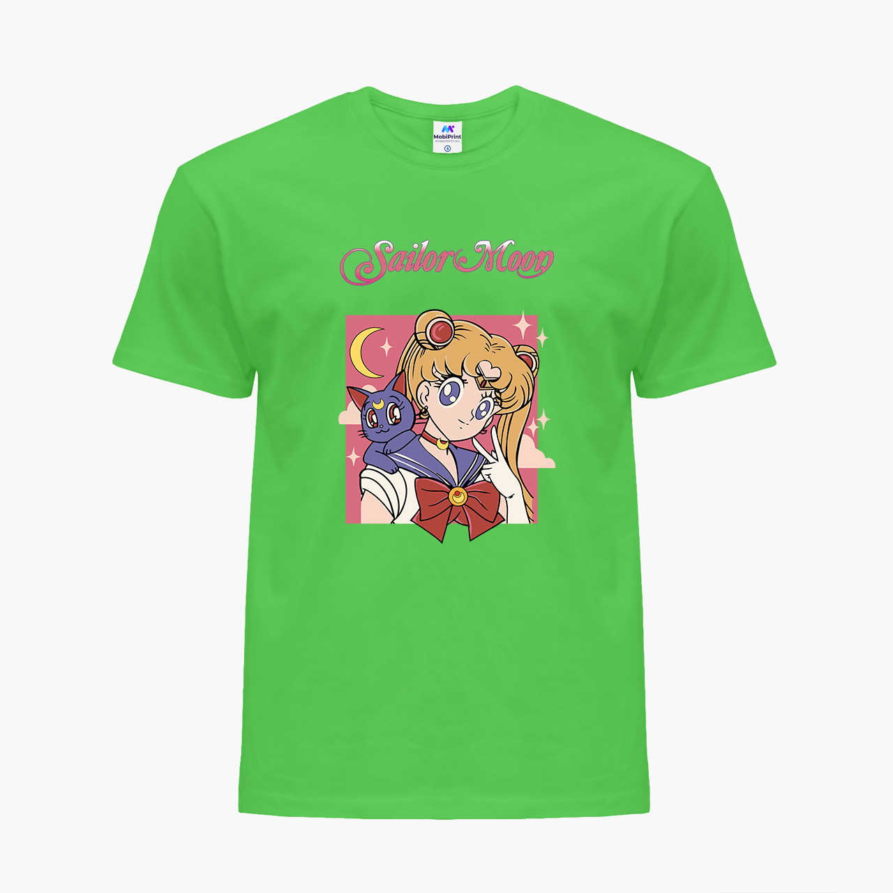 

Детская футболка для девочек Сейлор Мун (Sailor Moon) (25186-2659-38) 104-110 см Хлопок Зеленый