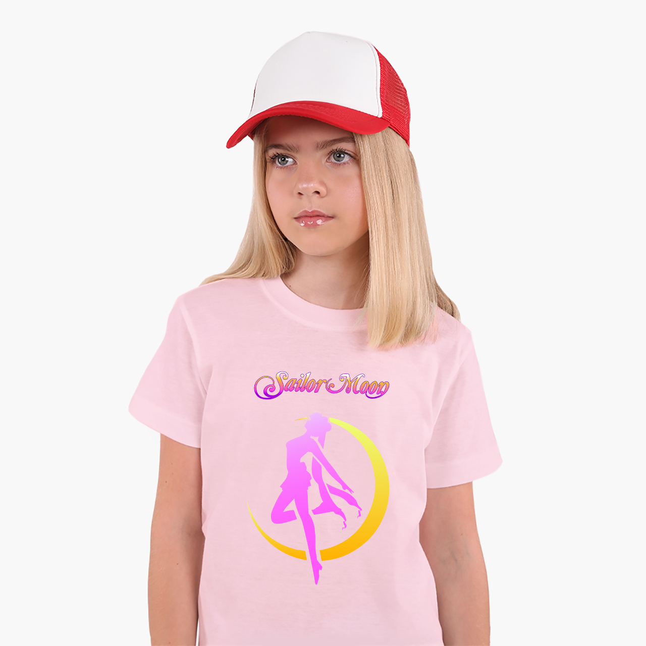 

Детская футболка для девочек Сейлор Мун (Sailor Moon) (25186-2658-27) 122-128 см Хлопок Розовый