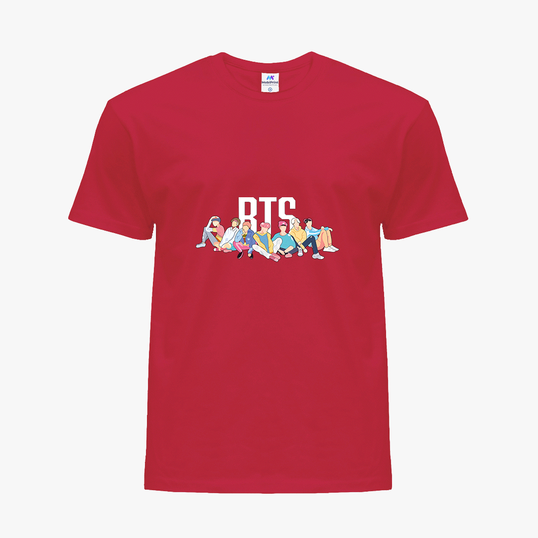 

Детская футболка для девочек БТС (BTS) (25186-1061-4) 134-140 см Хлопок Красный