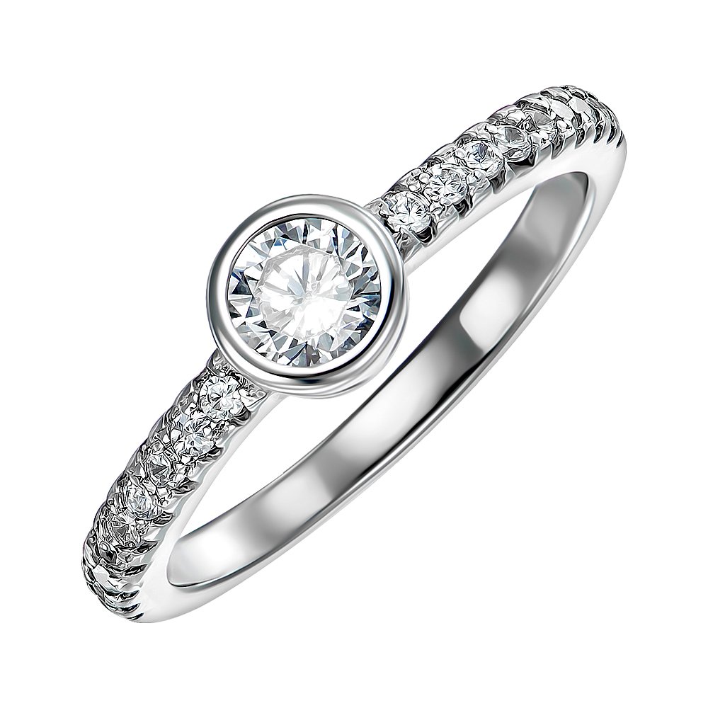 

Серебряное кольцо с фианитами 000125219 18 размера