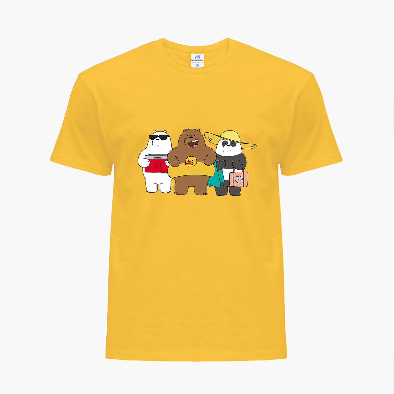 

Детская футболка для девочек Вся правда о медведях (We Bare Bears) (25186-2893-16) 134-140 см Хлопок Желтый