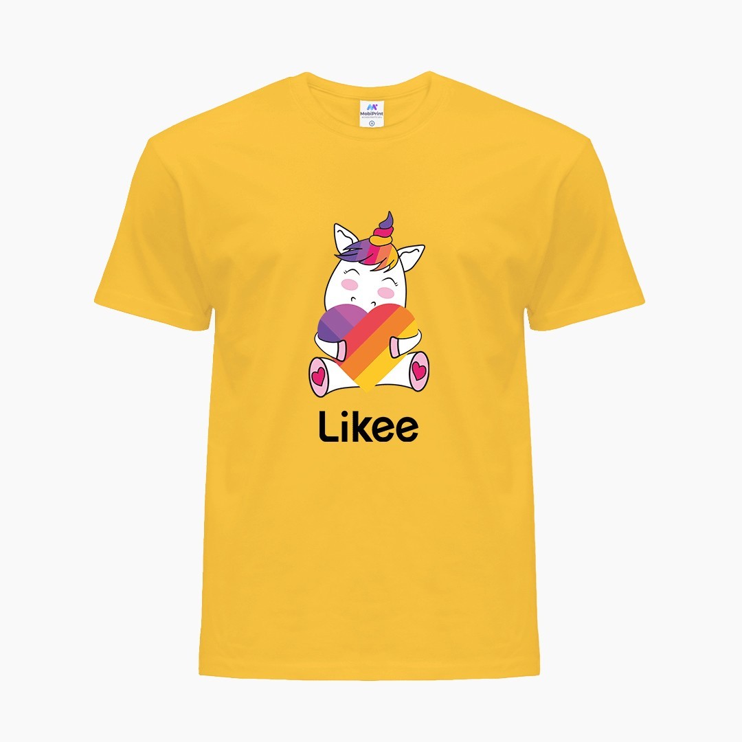 

Детская футболка для девочек Лайк Единорог (Likee Unicorn) (25186-1037-14) 104-110 см Хлопок Желтый