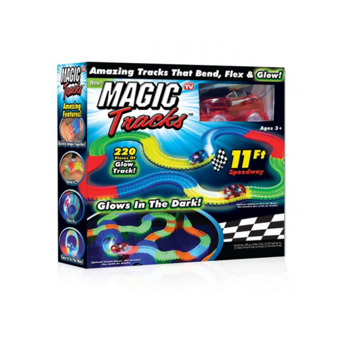 

Гоночная трасса светящаяся в темноте Детский конструктор трек Magic Tracks 220 деталей