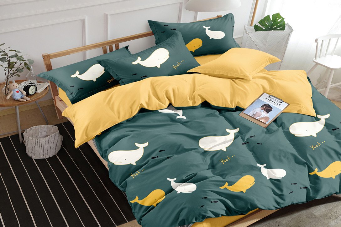 

Двуспальный комплект постельного белья евро 200*220 ранфорс Sleep Well