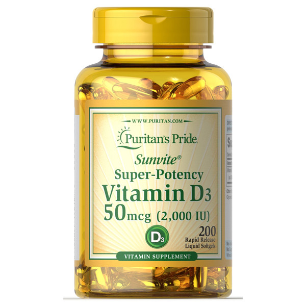 

Витамины Puritans Pride Vitamin D3 2000 IU (200 капсул)