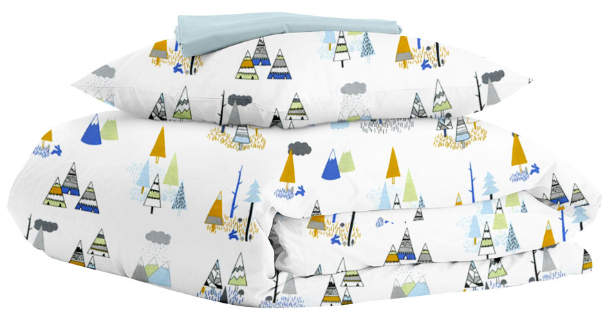 

Комплект постельного белья Cosas Wigwam Forest Light Blue 110х140