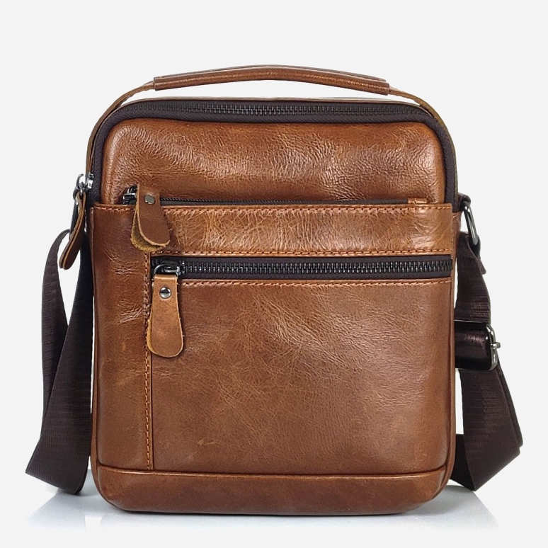 

Мужская сумка кожаная Tiding Bag A25F-S-8205-1C Коричневая