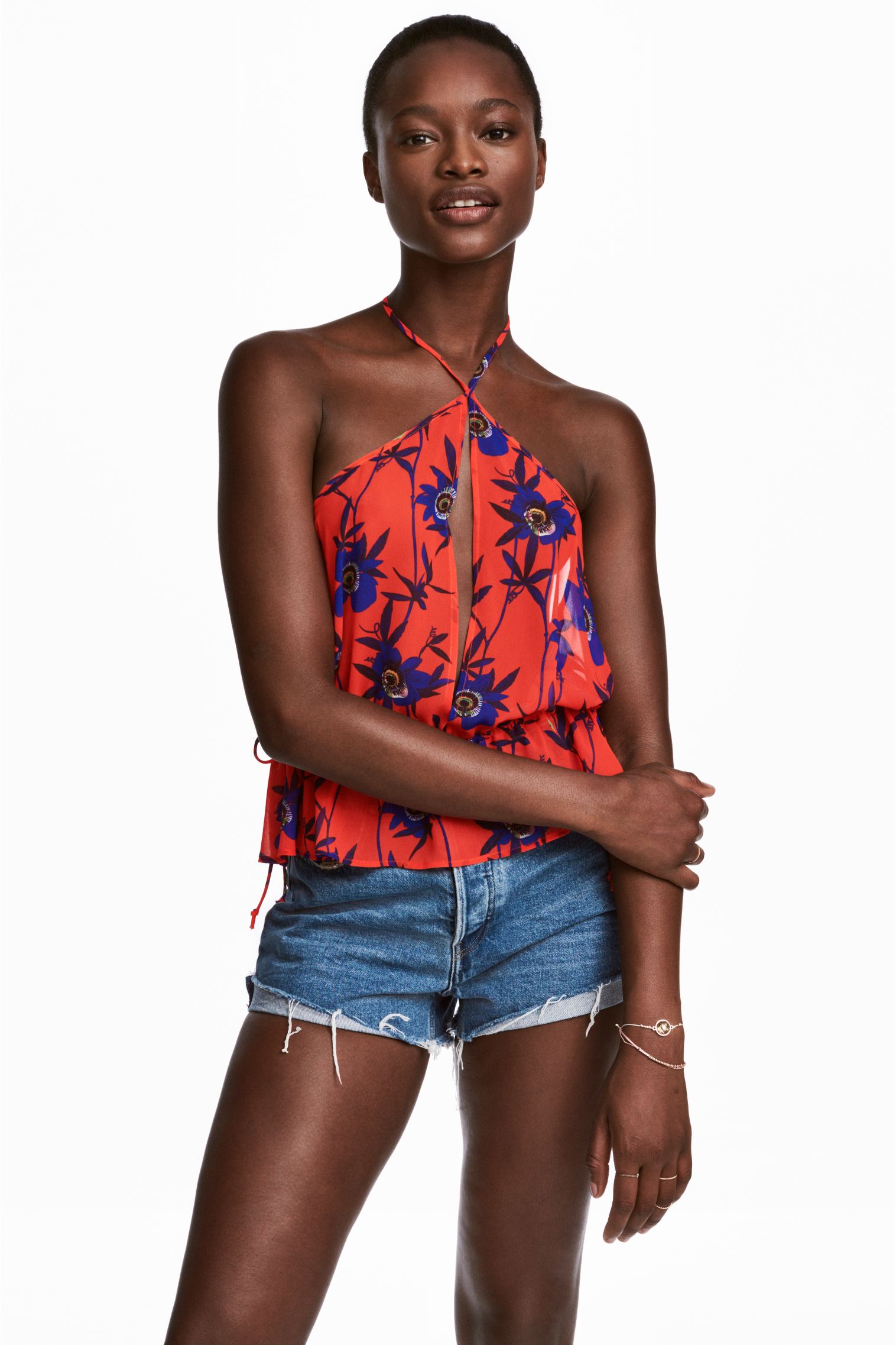 

Майка H&M  красно синий 11125730716, Майка H&M 40 красно синий 11125730716