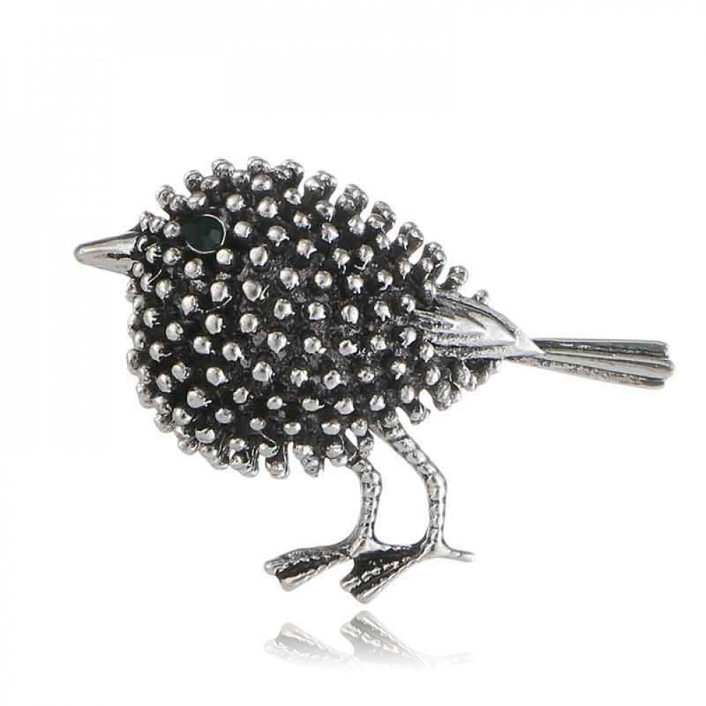 

Брошь унисекс BROCHE бижутерия Винтаж Птицы Ангри серебристая BRSF110433