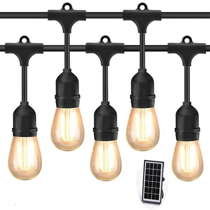 

Уличная гирлянда с ретро лампами LED Edison 15шт на солнечной батарее