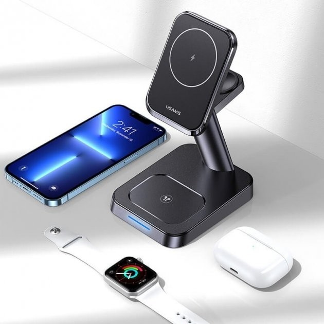 

Зарядное устройство Usams Magnetic Charging MagSafe 3в1 |20W Max| black