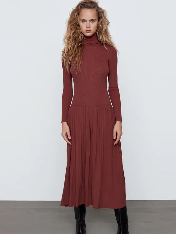 

Платье Zara 0014-123-606  Терракотовое, Платье Zara 0014-123-606 M Терракотовое