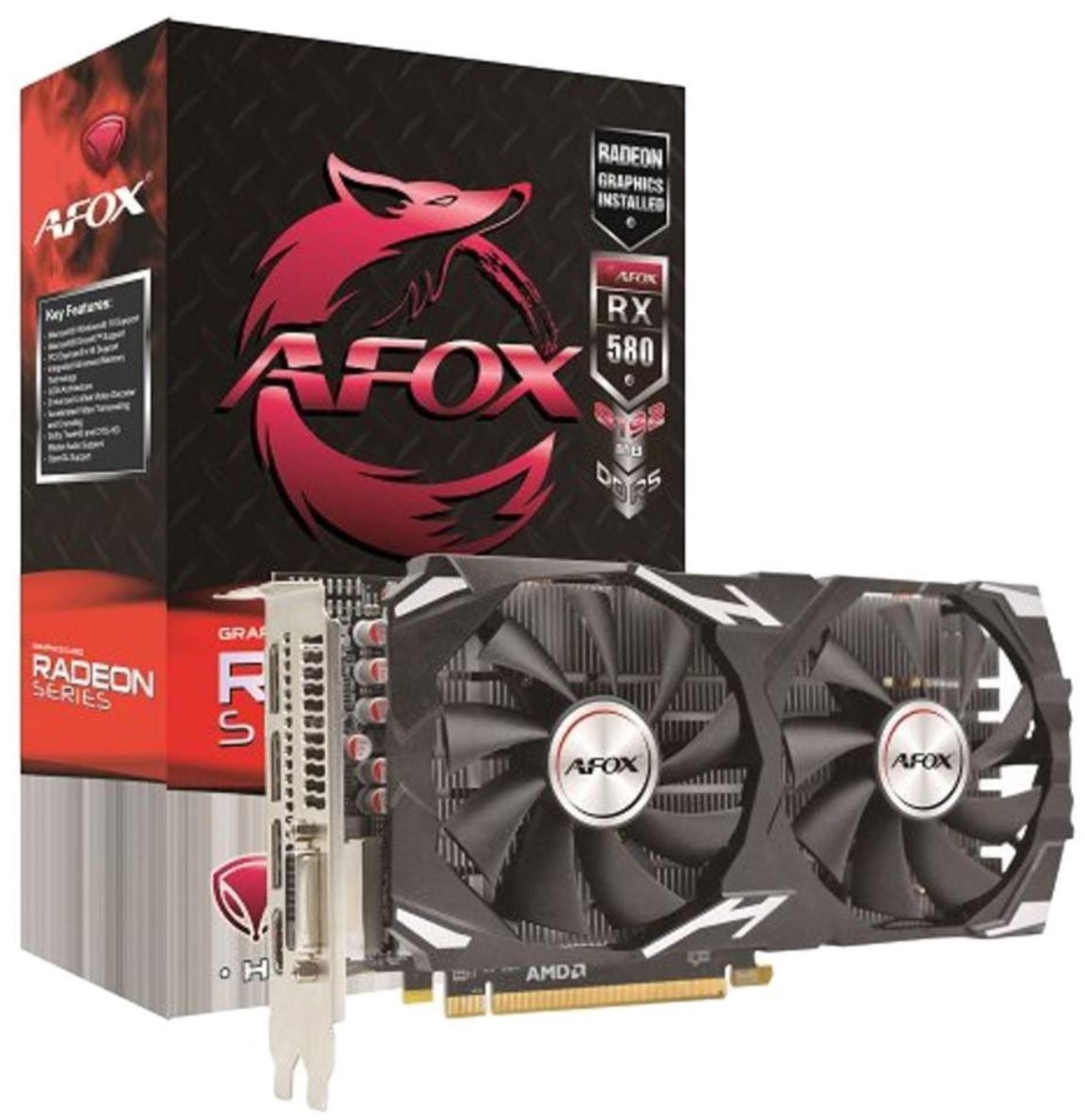 

AFOX Видеокарта Radeon RX 580 8GB 2048SP Edition GDDR5 Cryptocurrency mining BIOS