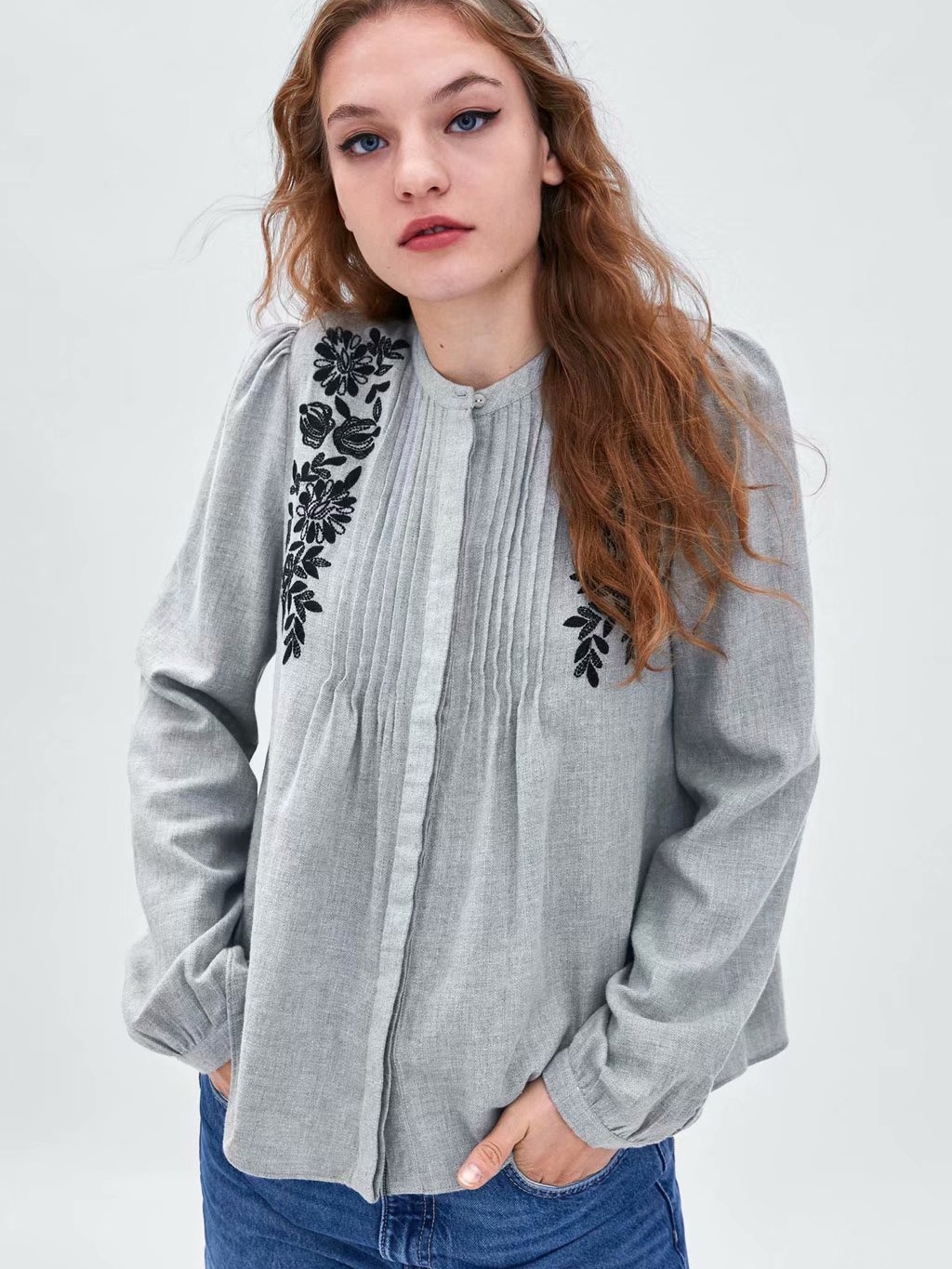 

Блузка Zara 7521-203-922  Серая, Блузка Zara 7521-203-922 M Серая
