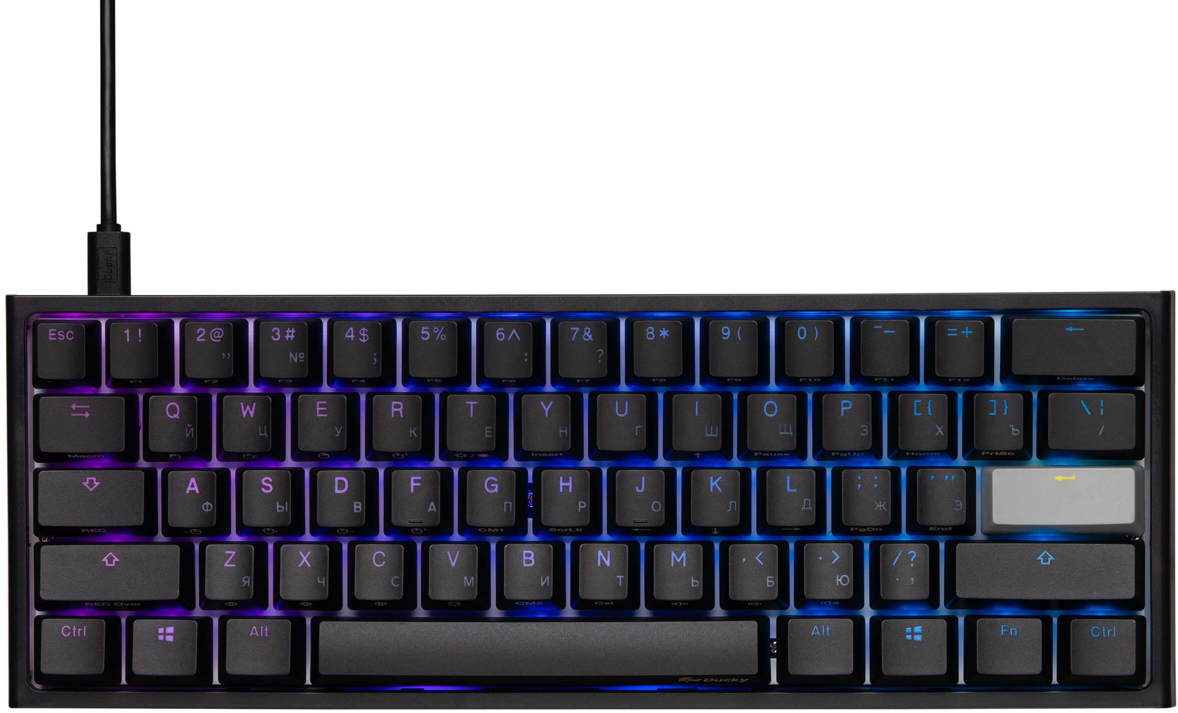 

Клавиатура проводная Ducky One 2 Mini Cherry Red RGB LED UA/RU Black-White (DKON2061ST-RRUPDAZT1)