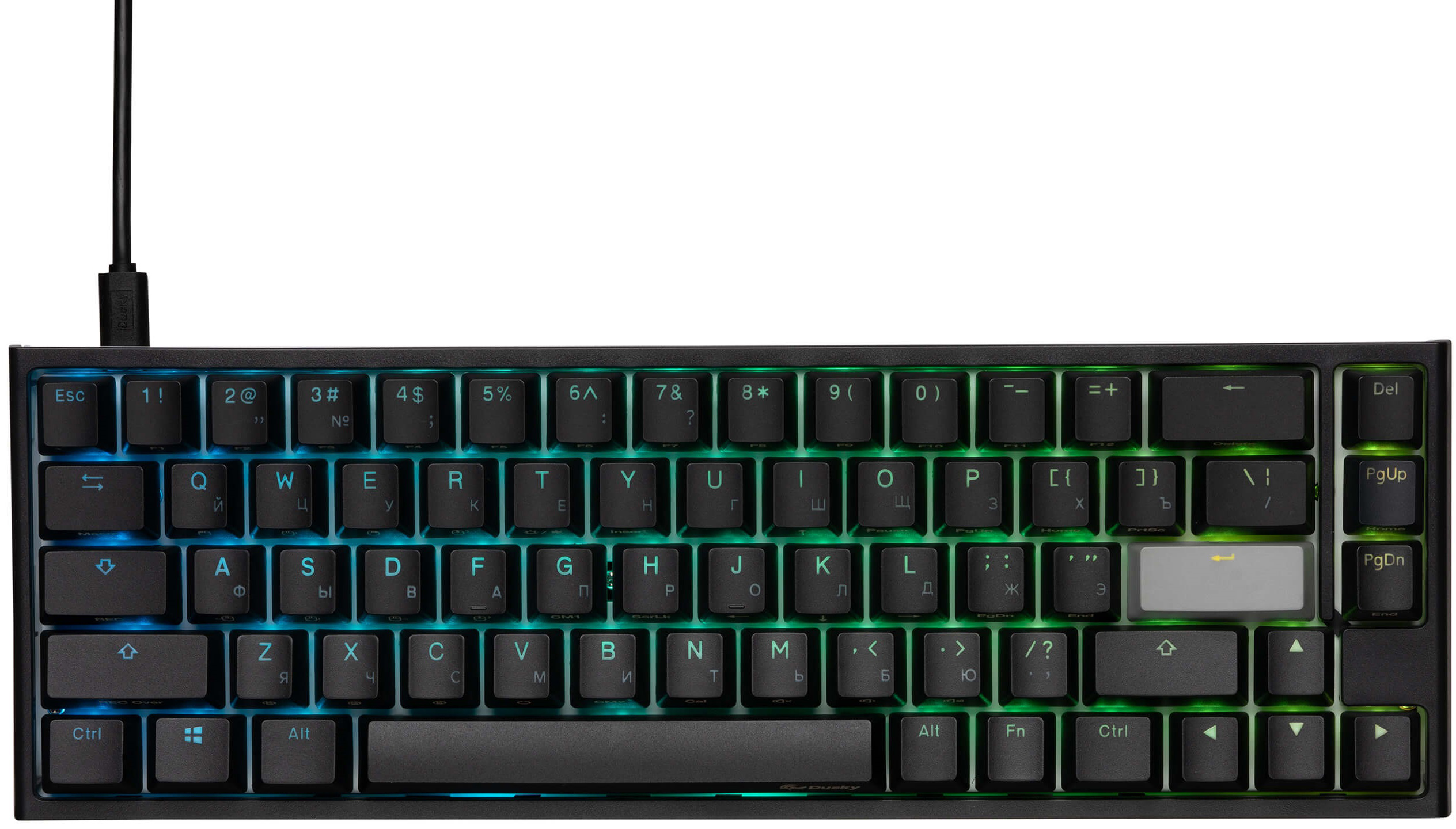 

Клавиатура проводная Ducky One 2 SF Cherry Blue RGB LED RU Black-White (DKON1967ST-CRUPDAZT1)