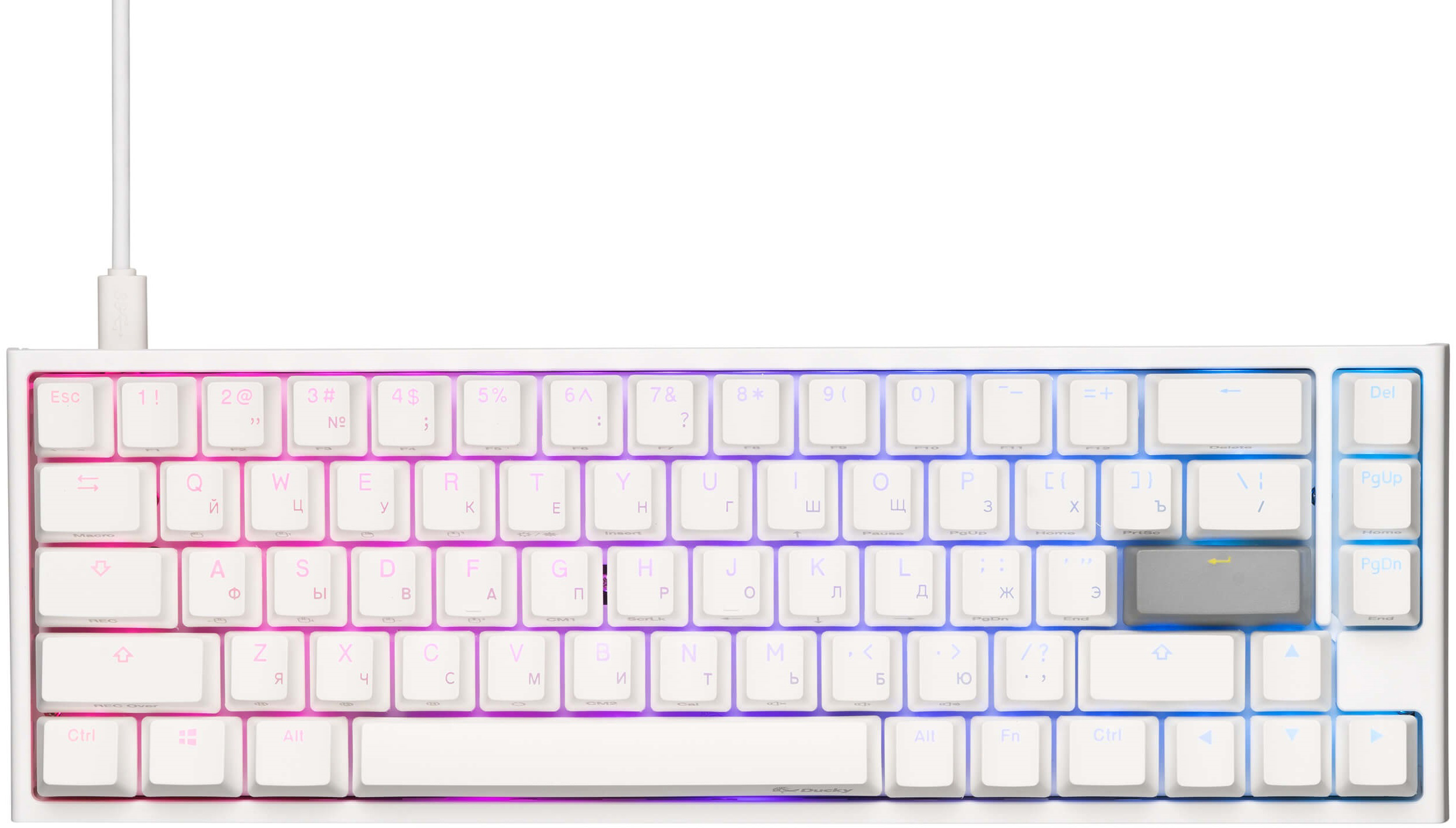 

Клавиатура проводная Ducky One 2 SF Cherry Blue RGB LED RU White (DKON1967ST-CRUPDWWT1)