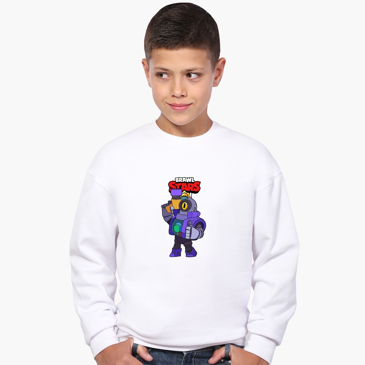 

Свитшот для мальчиков Бравл Старс Рико (Brawl Stars Rico) (9509-1006) 158-164 см Белый