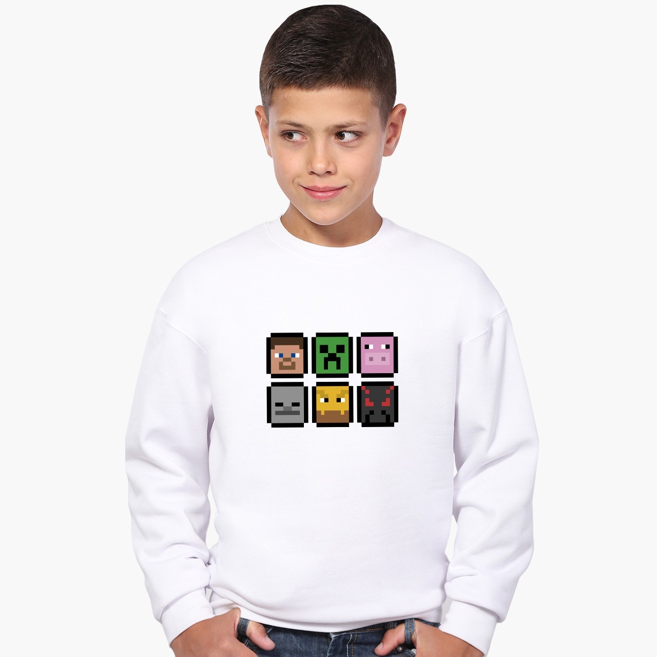 

Свитшот для мальчиков МайнКрафт (MineCraft) (9509-1173) 158-164 см Белый