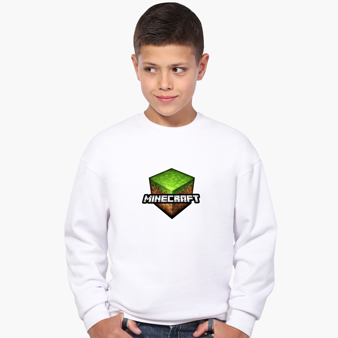 

Свитшот для мальчиков МайнКрафт (MineCraft) (9509-1174) 122-128 см Белый