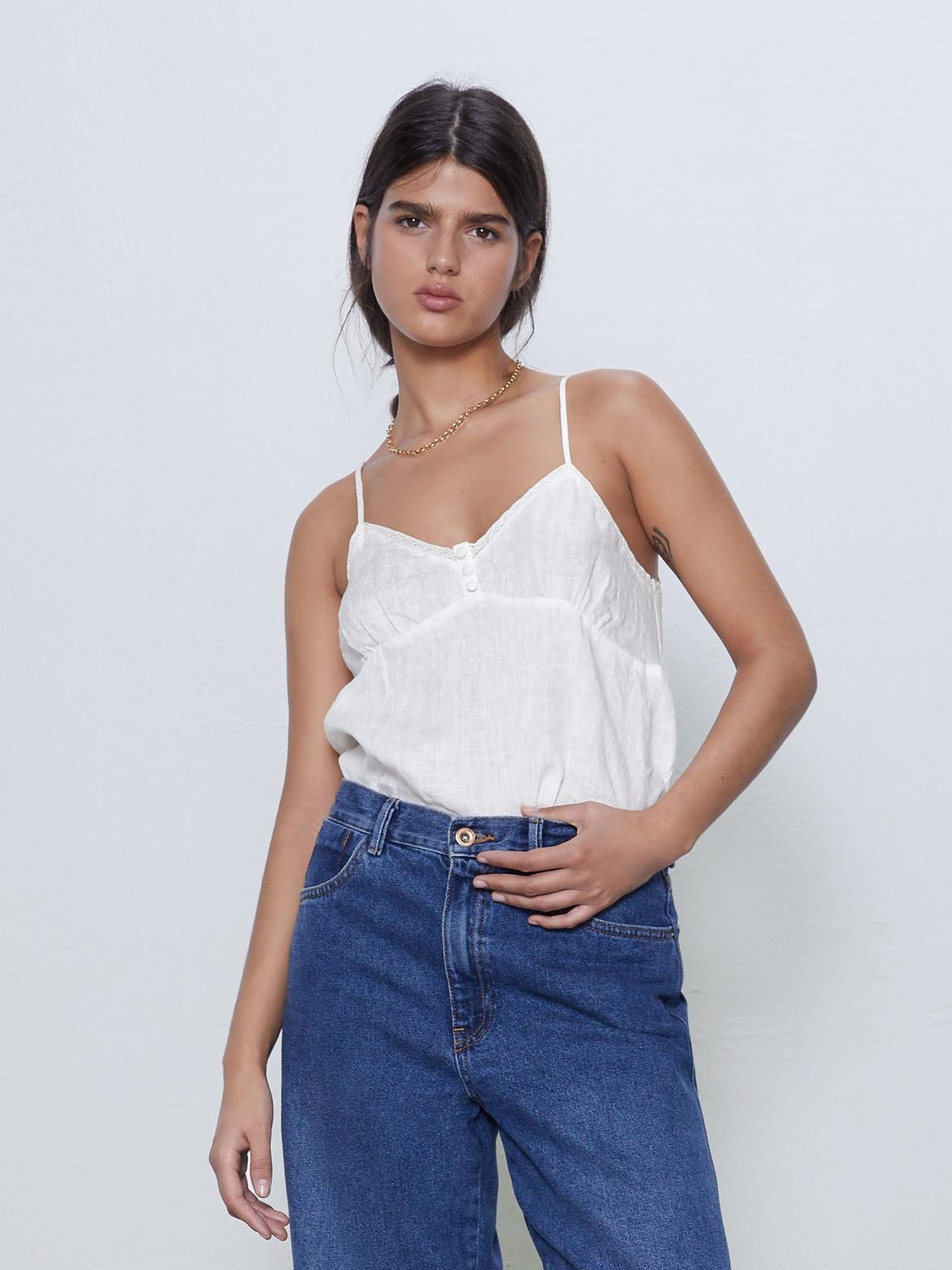 

Майка Zara 2795-270-712  Белая, Майка Zara 2795-270-712 XS Белая